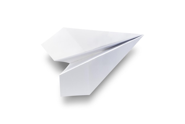 Paper plane origami isolated on a white background