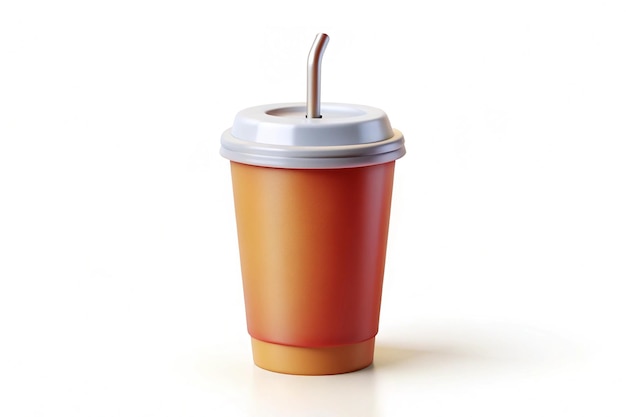 Photo paper plastic beverage cup with tube for soda