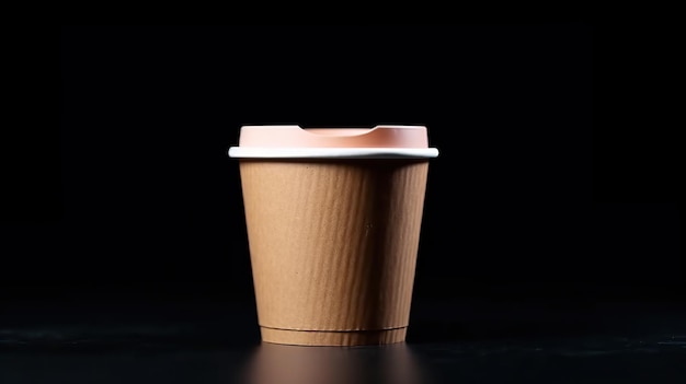 Paper or Plastic Brown Disposable Tea Coffee cup isolated Generative AI