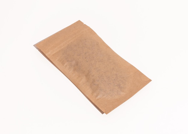 Paper pouch with zip lock angle view