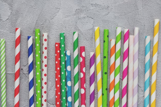 Paper straws . Celebration concept. 