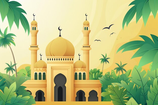 Paper style background for islamic eid al