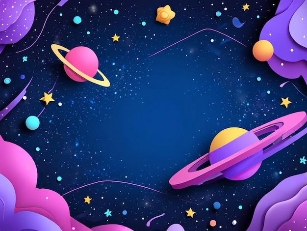 Photo paper style galaxy background with copy space