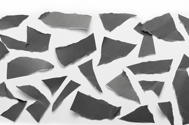 paper torn into pieces isolated on white background