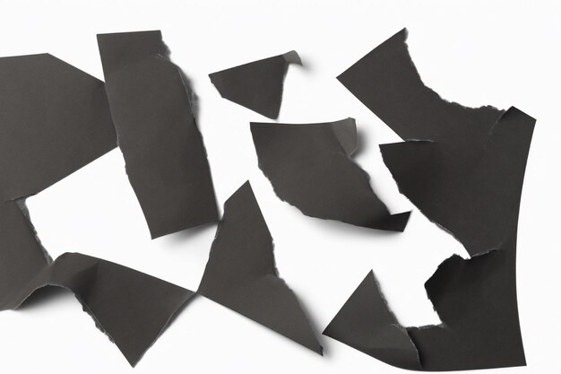 paper torn into pieces isolated on white background