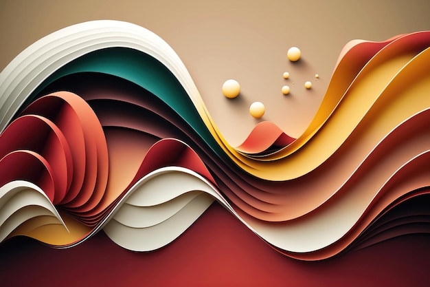 Paper waves abstract banner design AI generation