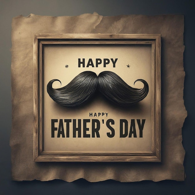 a paper with a picture of a mustache and a brown paper that says happy fathers day