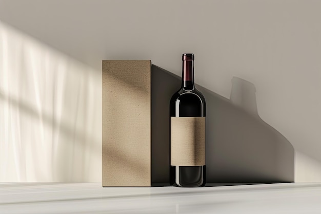 Photo paperboard box mockup for wine