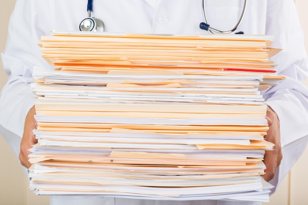 Paperwork doctor medical doctor healthcare worker isolated stack medical