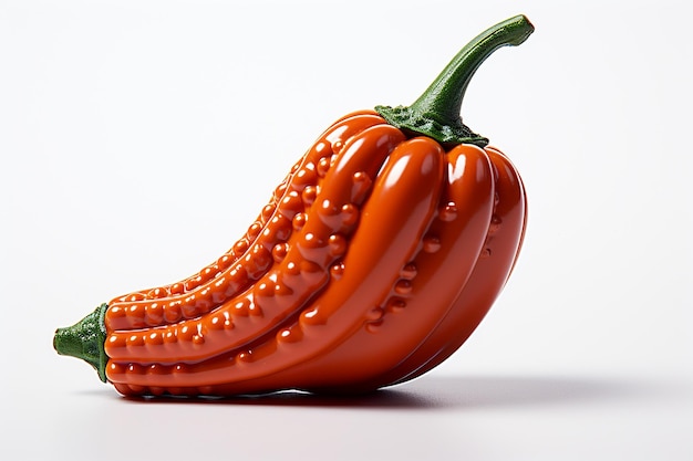 Paprika Isolated on White Background Macro Shot