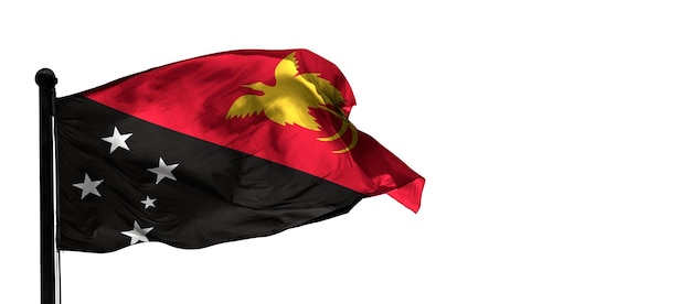 papua_new_guinea Country 3D wind waving flag and whithe background