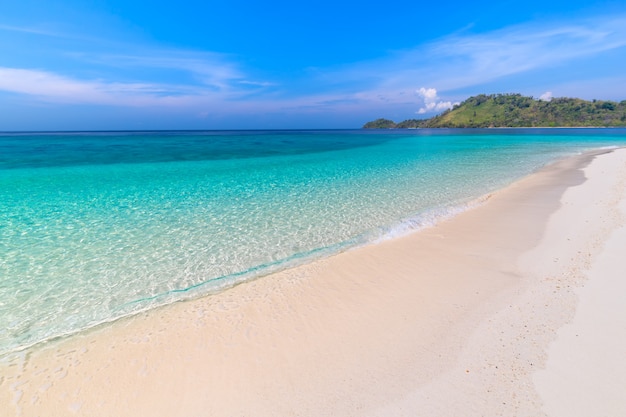 Paradise beach and the blue sky at Khai Island in Satun Province, Thailand