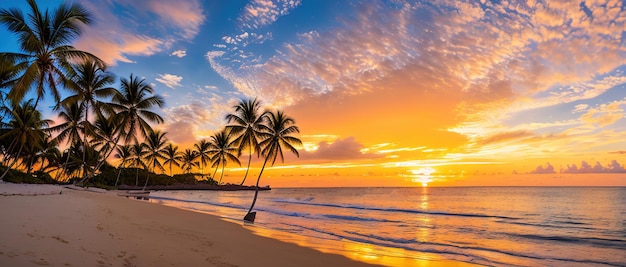 Paradise beach of a tropical island palm trees white sand azure water Famous stone beach