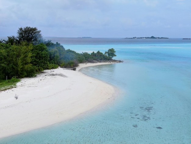 Paradise travel coral reef near Maldive islands