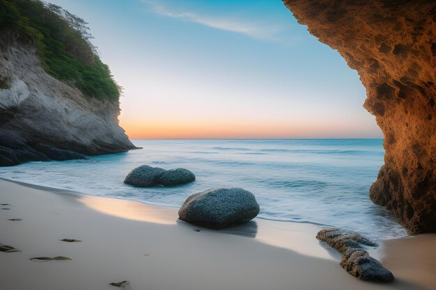 Paradise View of beautiful beach and rocks