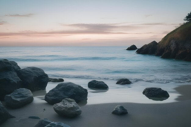 Paradise View of beautiful beach and rocks