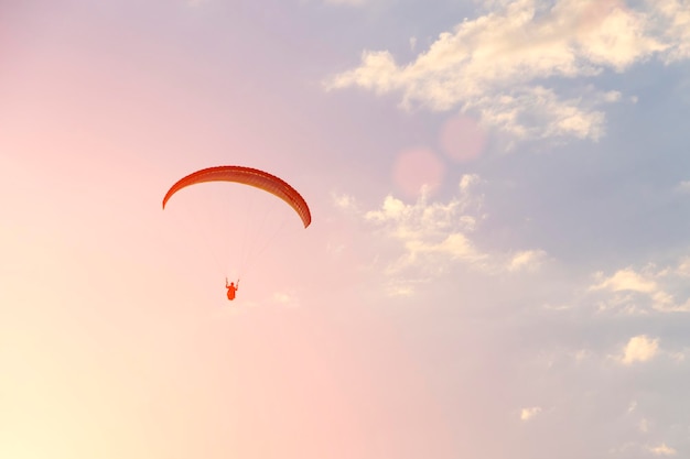 Paragliding in the sky