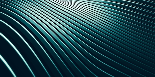 Photo parallel lines curves distorted shapes plastic tube surface modern abstract 3d illustration