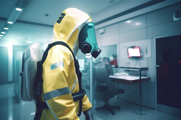 Paramedic in yellow suit Generate Ai