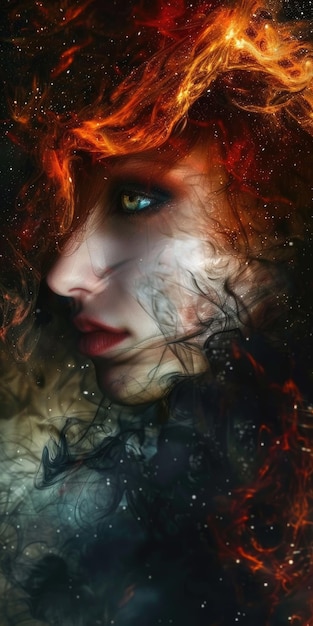 Paranormal Woman Abstract Fantasy Portrait of a Beautiful and Creative Dream Figure