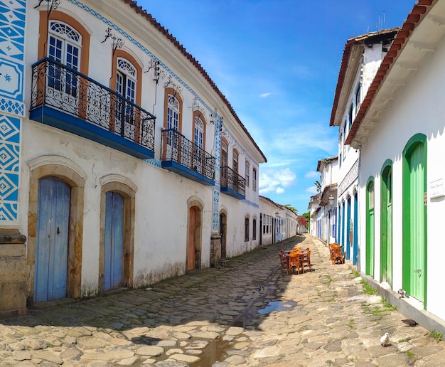 Paraty, State of Rio de Janeiro, Brazil. Empty historic center in pandemic times