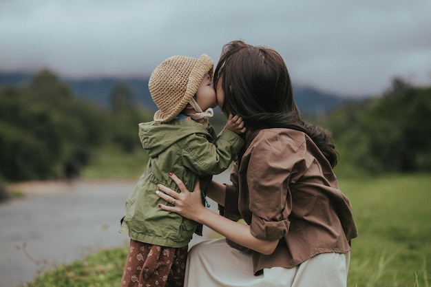 parent and child in park