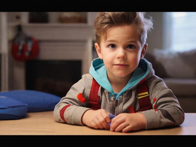 Parenting content creator Local cute boy with camera portrait