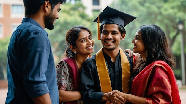 parents congratulate the student who finis