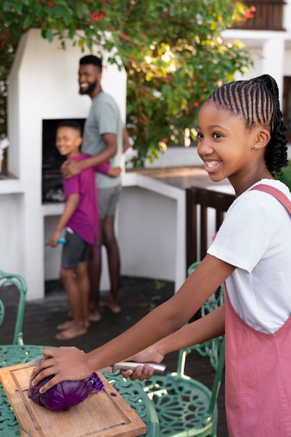 Parents and kids spending time together