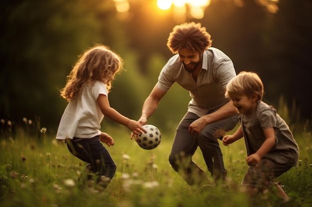 Parents playing with kids