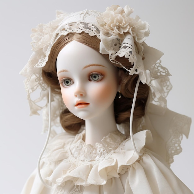 Parian doll with white background high quality ultr