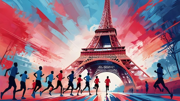 paris 2024 olympics banner new logo icon illustration