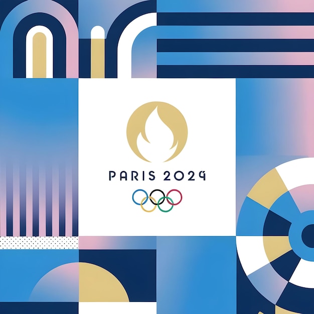 paris 2024 olympics banner new logo icon vector illustration