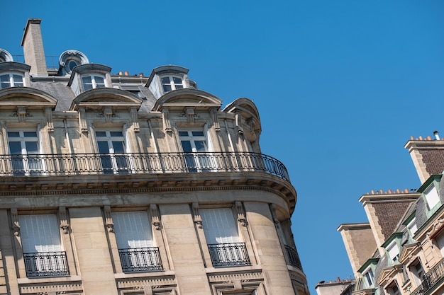 Paris, beautiful Haussmann buildings in a chic area of the french capital