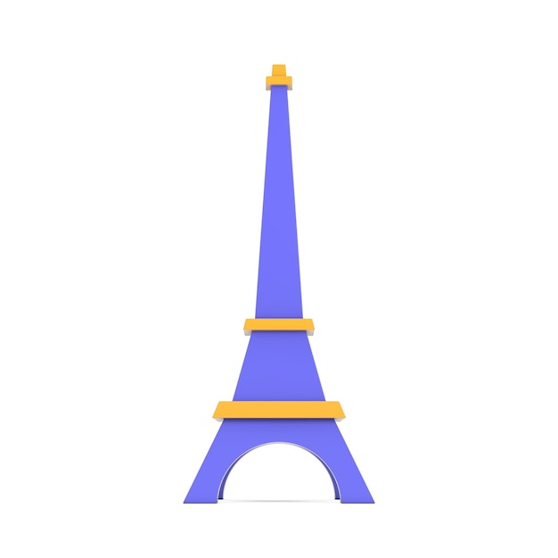 Paris Eiffel Tower Web Icon Sign 3d Rendering