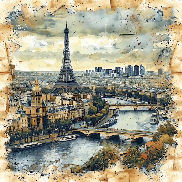 Paris France vintage paper