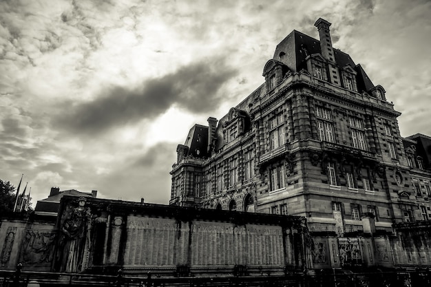 Paris FranceSeptember 26 2017  Black and white architecture of building in Versailles