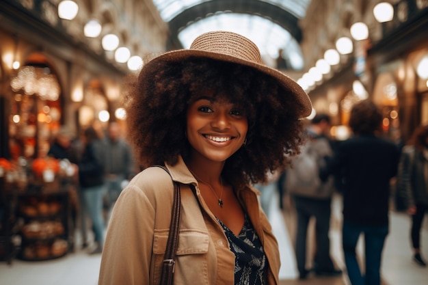 Paris tourist black woman