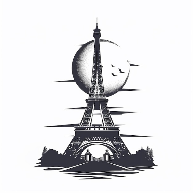 paris tower vector logo isolated on background