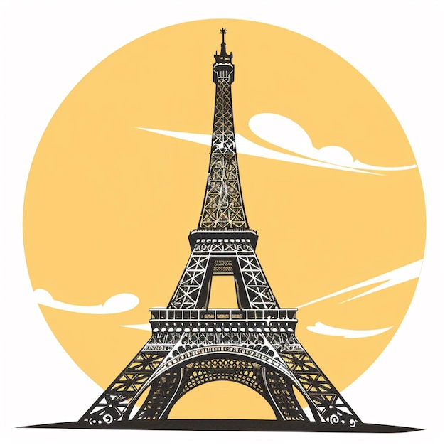 paris tower vector logo isolated on background