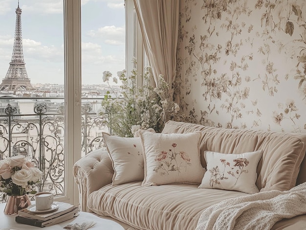 a Parisian loft with views of the Eiffel Tower