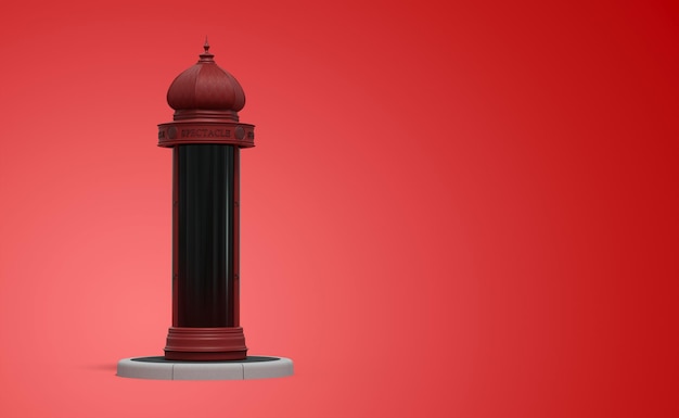 Parisian theater column moriss column 3d render