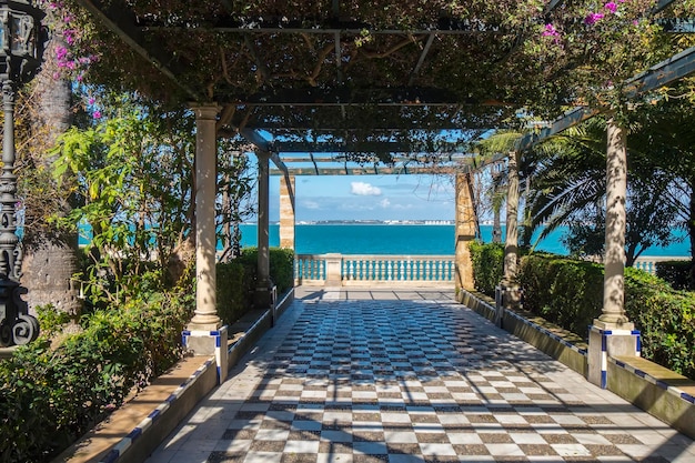 Park on the boardwalk of Cadiz Genoves Park Andalusia Spain