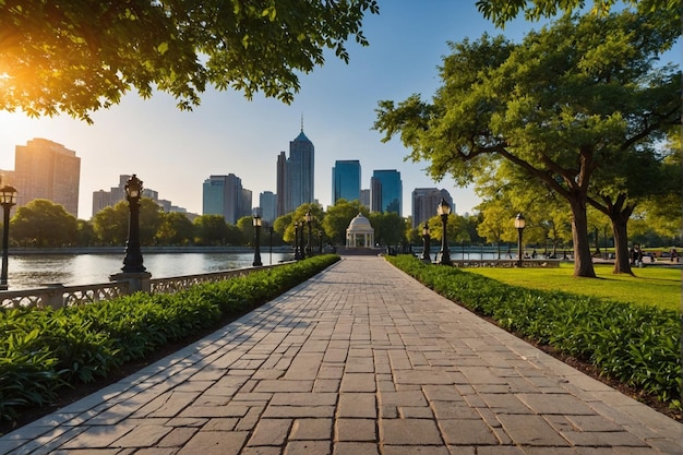 Park in the city scene or background