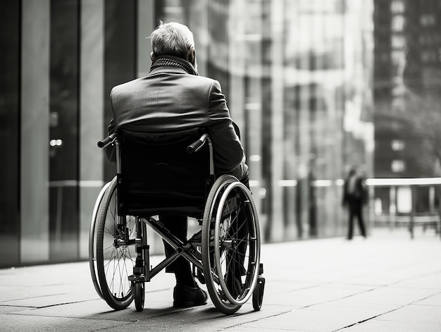 In the park an elderly person in a wheelchair generated ia