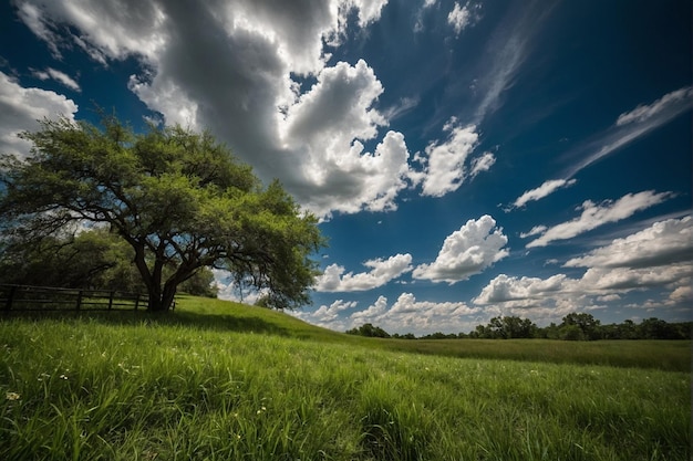 Park nature grass and clouds