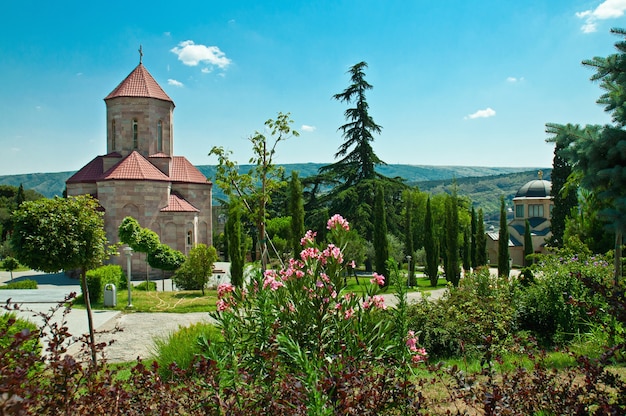 Park near new orthodox Trinity church in Tbilisi, Georgia