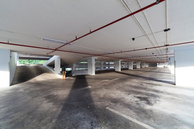 Parking garage interior, industrial building,Empty underground interior