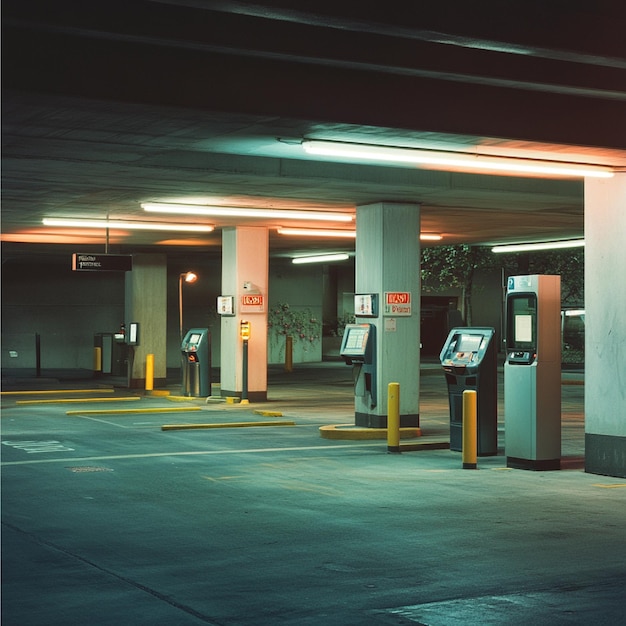 Parking lot with automated payment systems