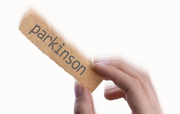 Parkinson's disease text on a sheet of paper